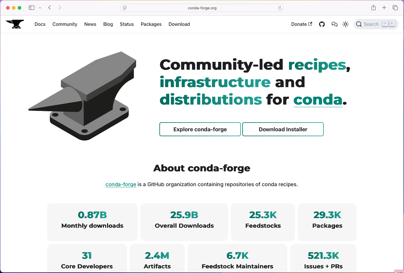 Conda-Forge homepage